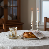 Crystal Kiddush Cup on Shabbat Table