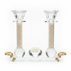 Crystal Pearl Candlesticks White Background