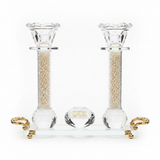 Crystal Pearl Candlesticks White Background