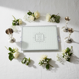 Flat lay of mirror tray