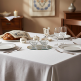 Glass Candlesticks on Shabbat Table