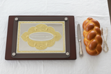 Gold Challah Board Flat Lay