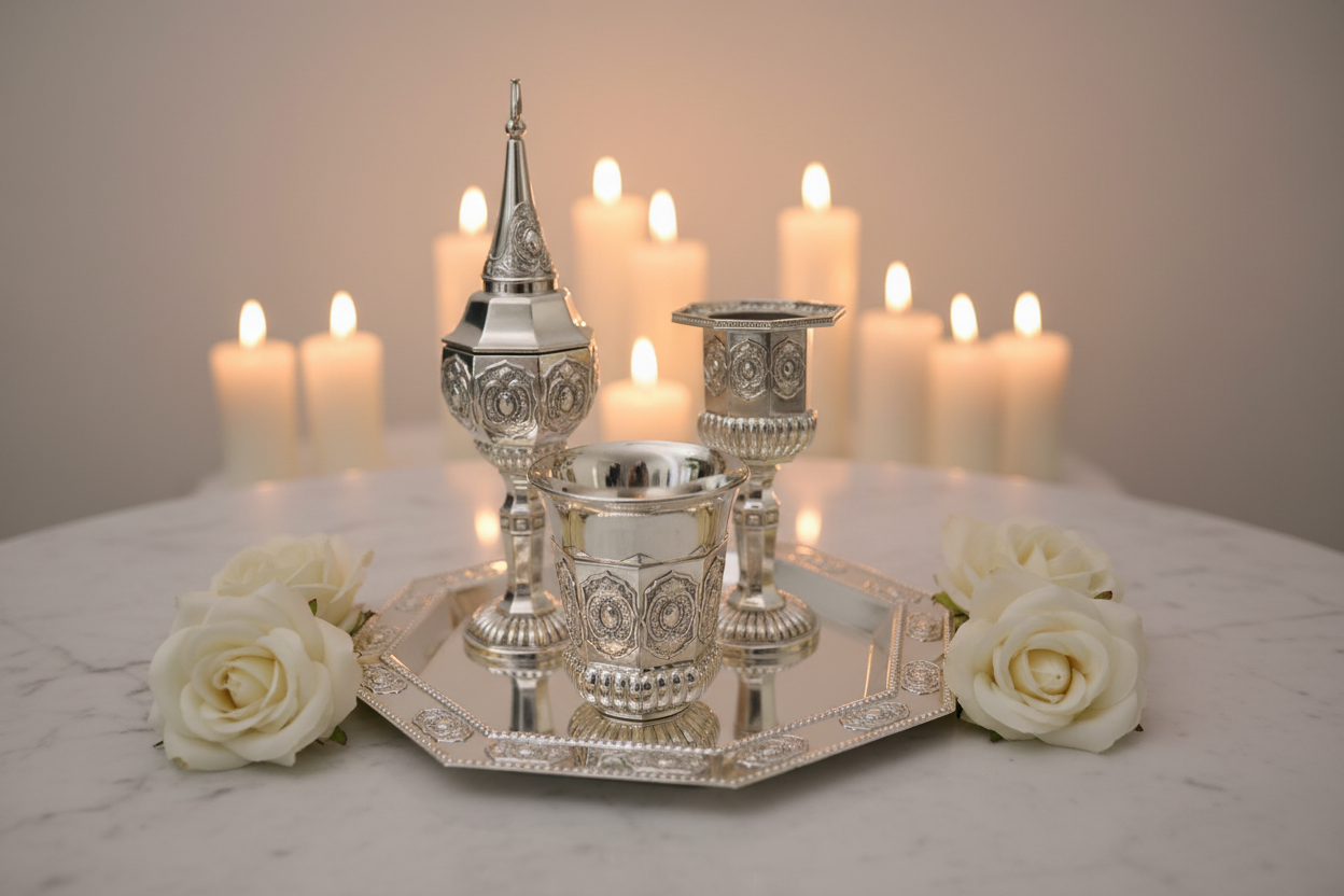 Havdalah Set Marble Roses