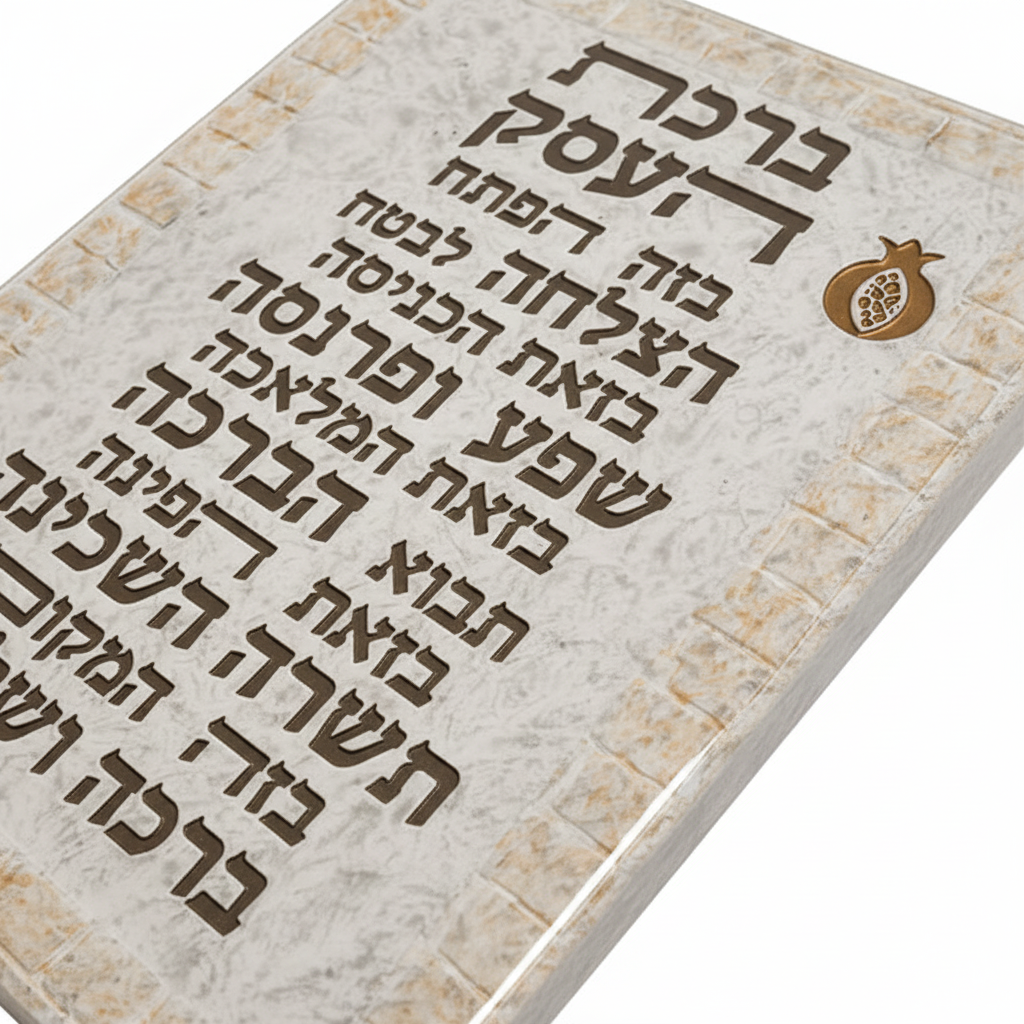 Hebrew Business Blessing Plaque - Detail Shot