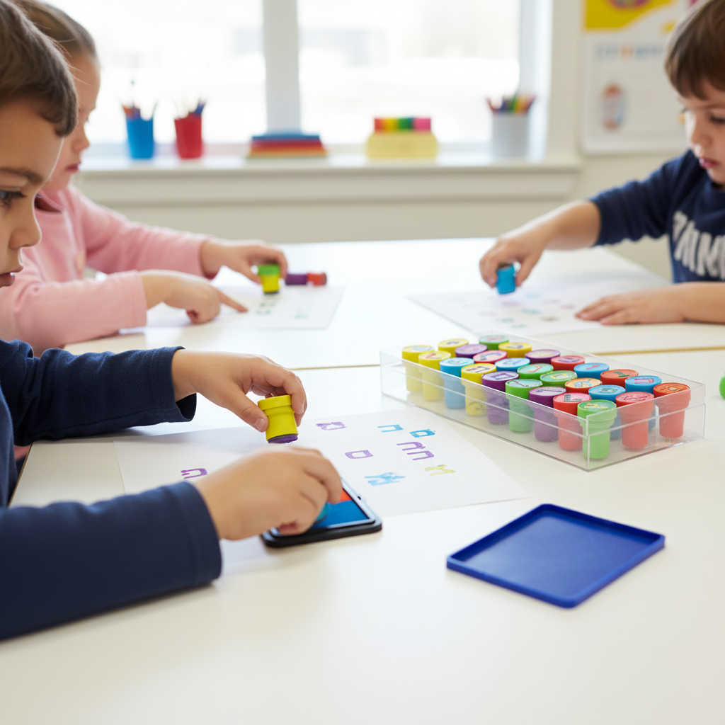 Hebrew stamps in classroom use