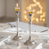 Holiday candlesticks close-up