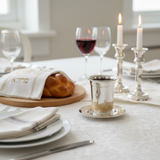 Kiddush cup on Shabbat table