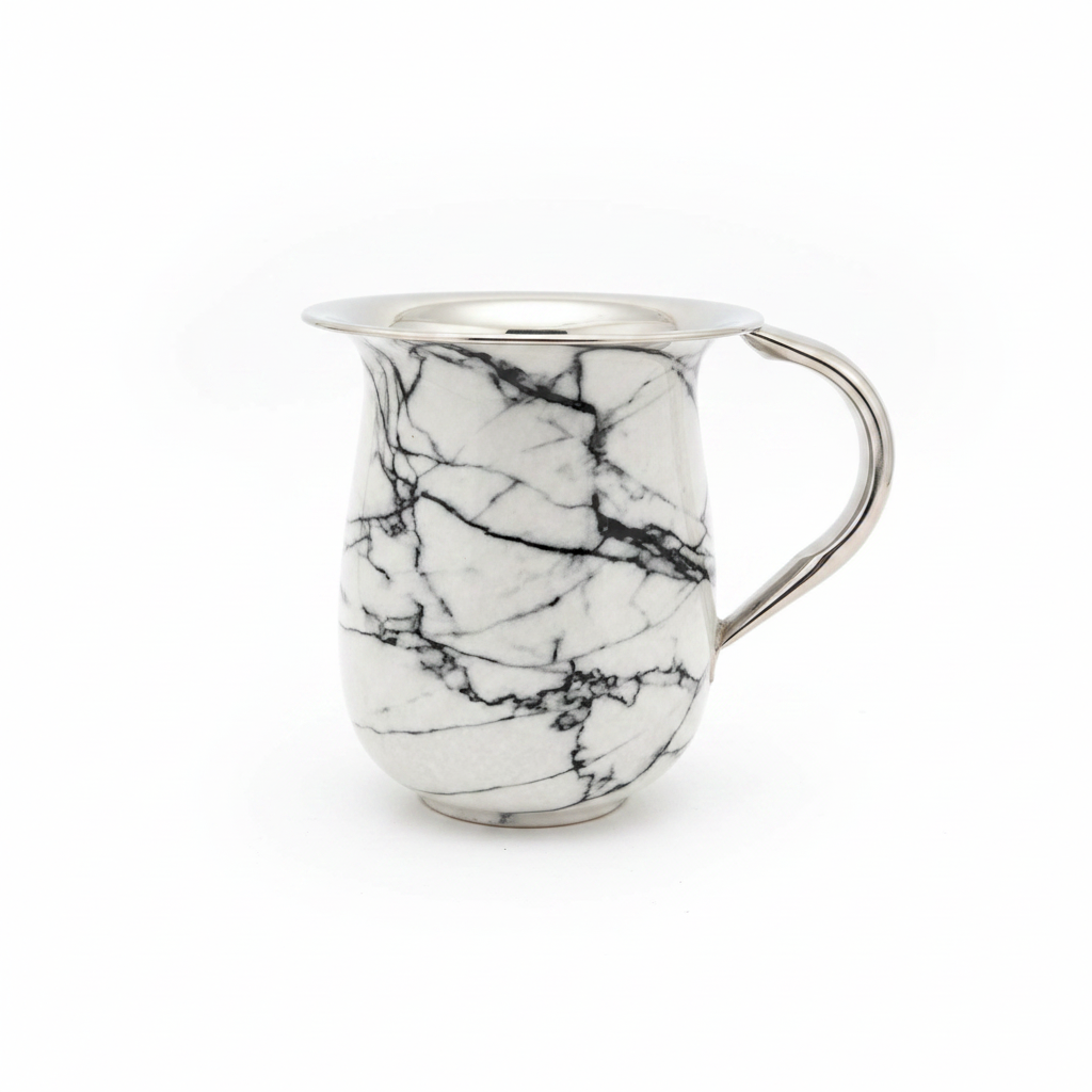 Marble Washing Cup White Front
