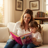 Mother and daughter with fabric siddur