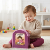 One-year-old girl with exact My First Siddur Book design
