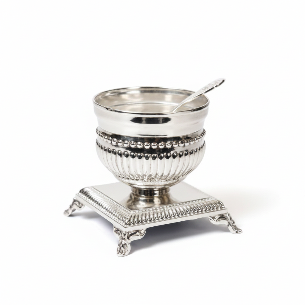 Salt Holder - Open Salt Silver Stripes