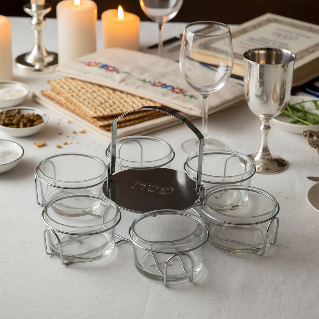 Seder Plate with Candlelight