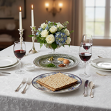 Seder table setting with Passover bowl