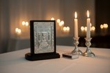 Shabbat Plaque Candles Close-up