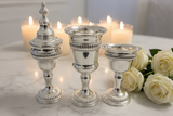 Silver Havdalah Set Marble Roses