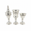 Silver Havdalah Set White Front