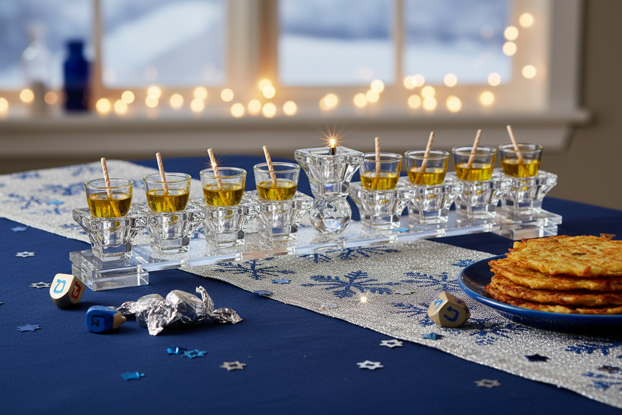 Styled shot with Hanukkah elements