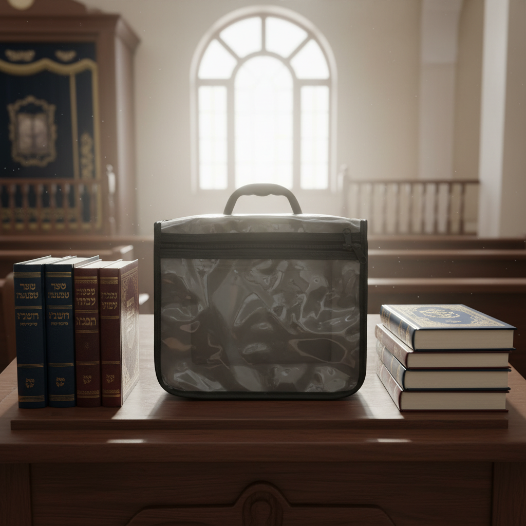 Tefillin case on prayer desk