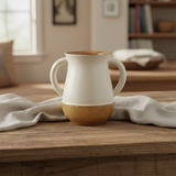 Washing cup on rustic table