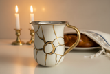White Gold Kintsugi Cup Kitchen Shabbat