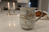 White Gold Marble Cup Kitchen Shabbat