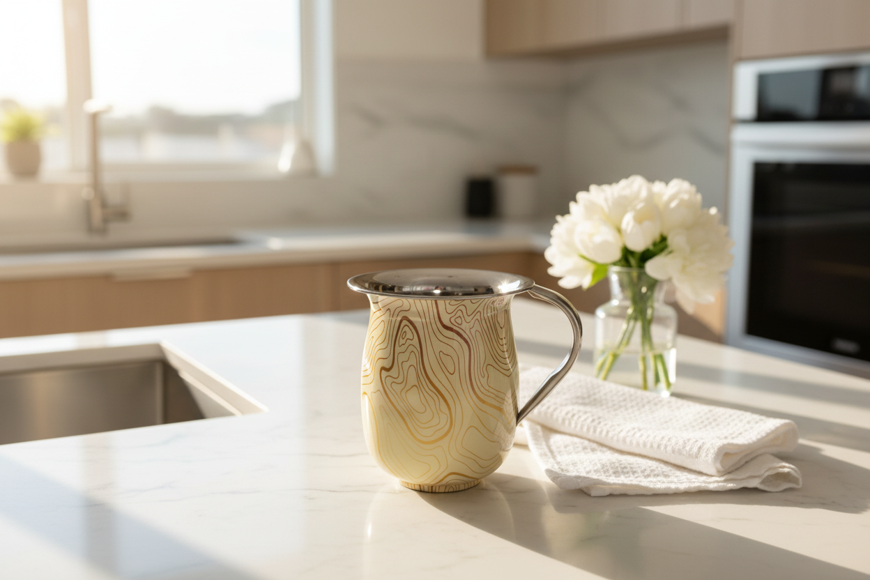 Wood-Grain Cup Kitchen Sink